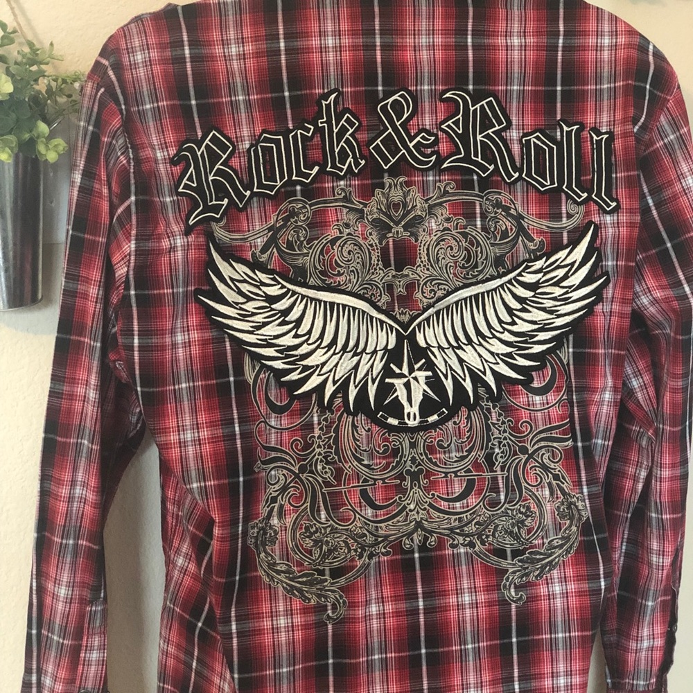 MENS Rock N Roll plaid button up